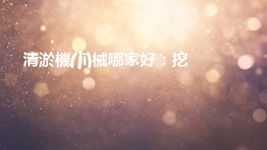 清淤機(jī)械哪家好：挖掘以后都市底潛力！